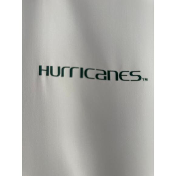 Men's adidas White Miami Hurricanes M STM AEROREADY Half-Zip Jacket - Picture 8 of 11